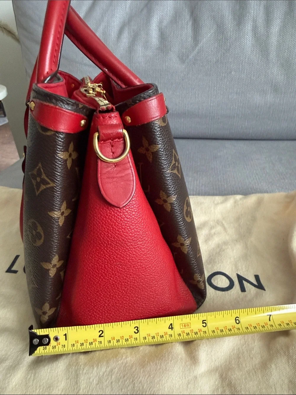 Louis Vuitton Small Soufflot Tote Monogram Canvas with Leather
